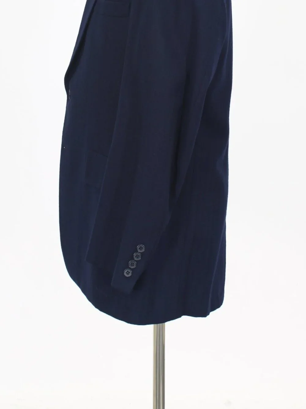 Vintage 1970s 44R 38x29 Navy Full Suit 2-Button Herringbone R932